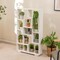 Costway 2 PCS 47" Tall Bookshelf Modern Geometric Bookcase with Open Shelves for Home Black&Natural/White
